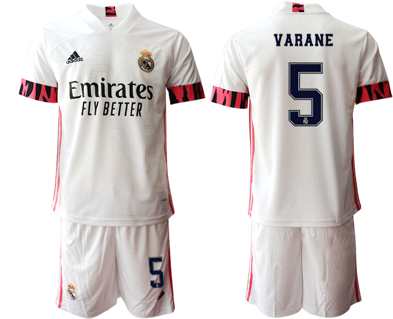Men 2020-2021 club Real Madrid home #5 white Soccer Jerseys2